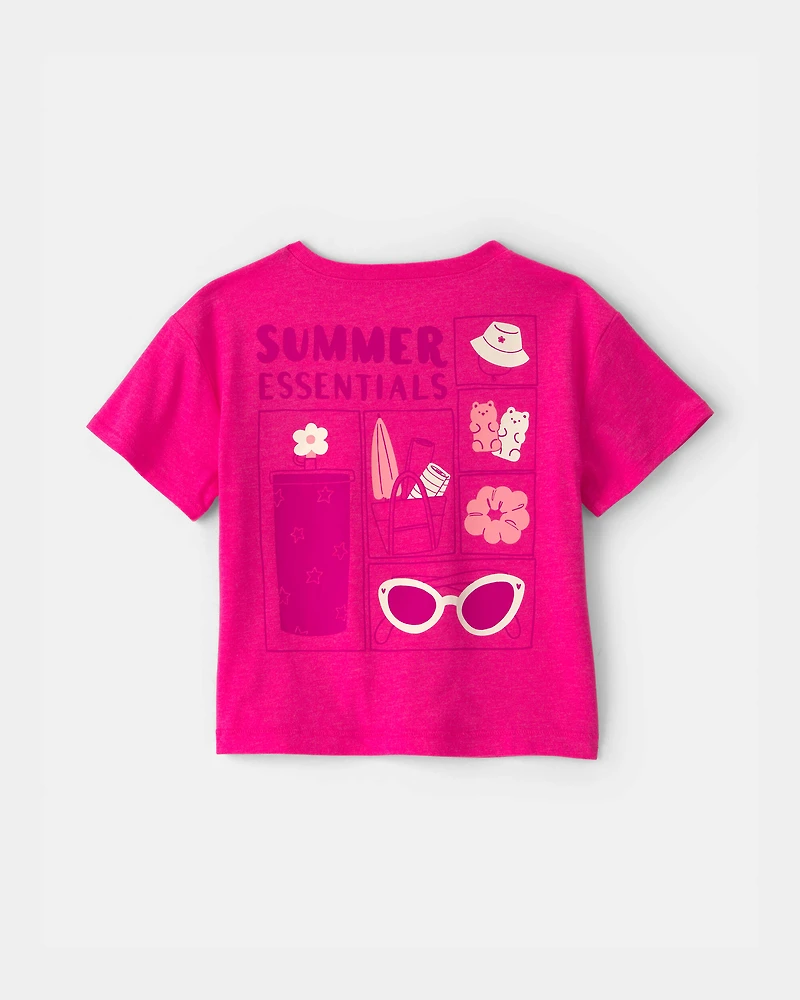 Toddler Girl 'My Bag's All Packed' Summer Graphic Tee - Pink