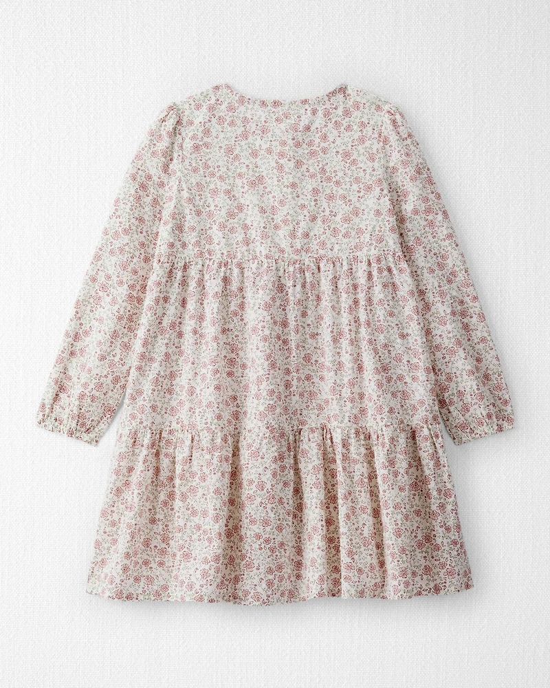 Girls Organic Cotton Dress Prairie Blossom Print