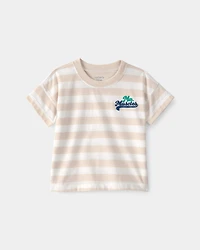 Baby Boy 'Mr. Muscles' Striped Top - Tan