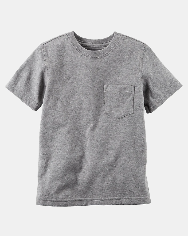 Toddler Solid Short-Sleeve Pocket Tee - Grey