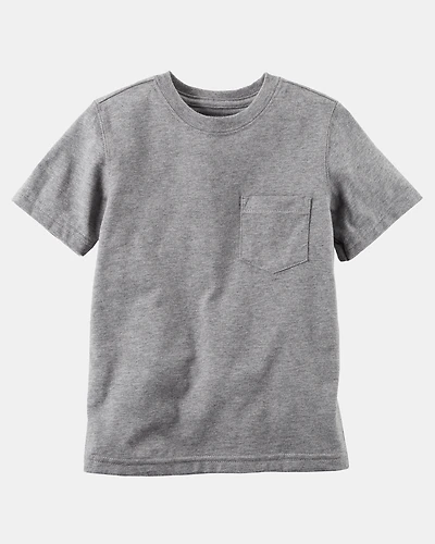 Toddler Solid Short-Sleeve Pocket Tee - Grey