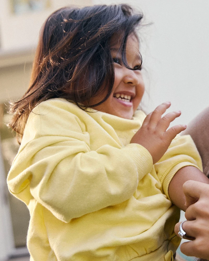 Toddler Girl 'I Am The Vibe' French Terry Pullover Sweatshirt - Yellow