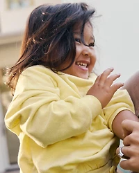 Toddler Girl 'I Am The Vibe' French Terry Pullover Sweatshirt - Yellow