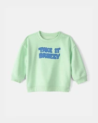 Baby 'Take It Breezy' French Terry Pullover Sweatshirt - Green