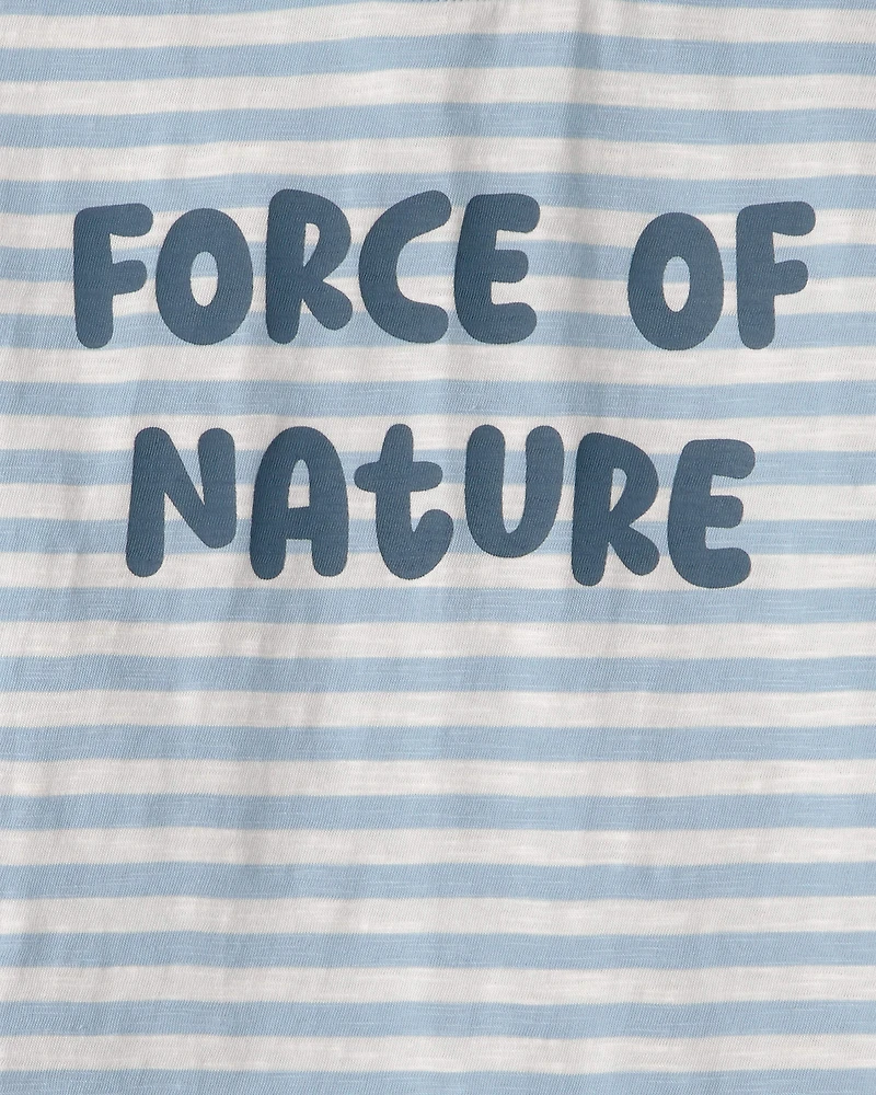Kid Organic Cotton 'Force of Nature' Striped Tee