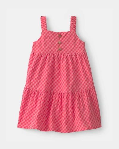 Baby Girl Gingham Tiered Dress - Red