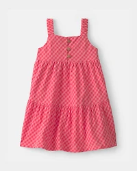 Baby Girl Gingham Tiered Dress - Red