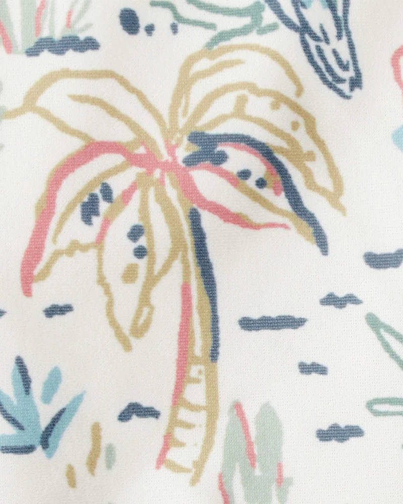 Baby Girl Recycled Swimsuit Tropical Paradise Print