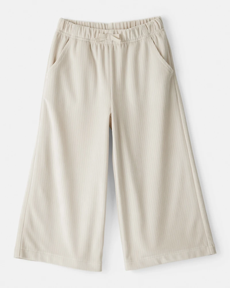 Toddler Girl Ribbed Flare Pants - Tan