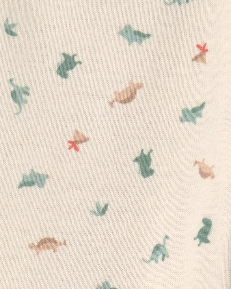 Baby Boy 4-Piece Dinosaur Outfit Set - Green/Ivory