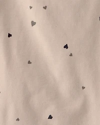 Toddler Girl 2-Piece Heart Top & Short Set - Brown