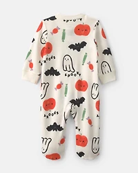 Baby Halloween 100% Cotton 2-Way Zip Sleeper - Cream