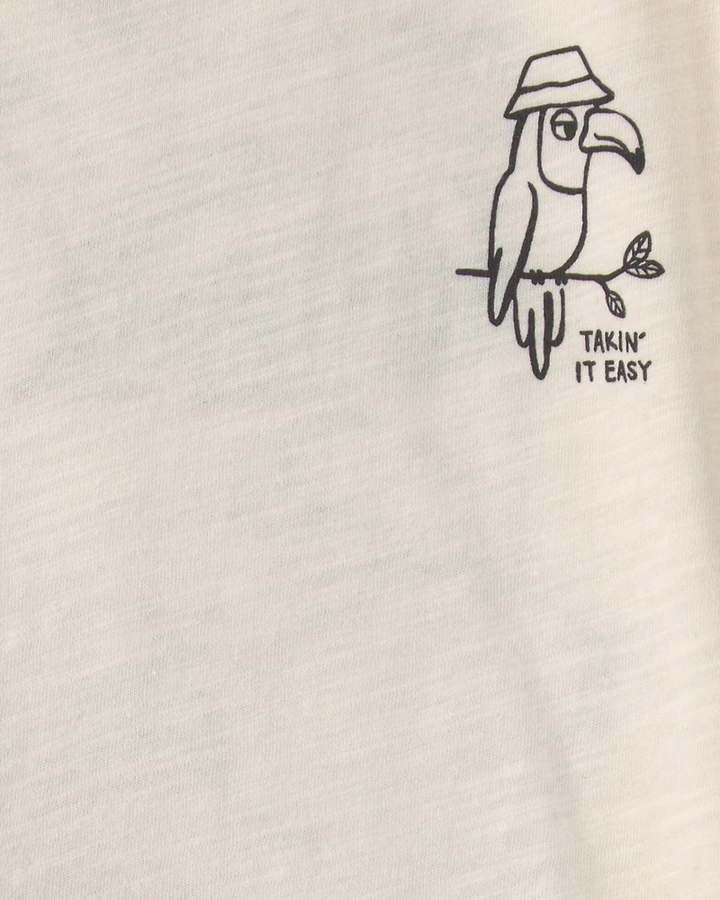 Toddler Boy Toucan Tropical Graphic Tee - Cream