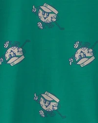 Boys 2-Piece Golf Short-Sleeve Loose Fit Pyjama Set - Green/Grey