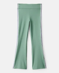 Girls Knit Flare Active Pants - Green
