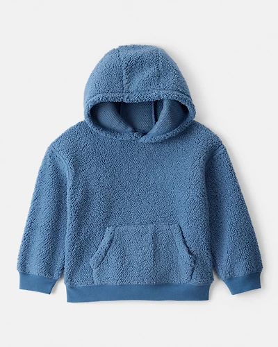 Toddler Boy Sherpa Long-Sleeve Hoodie - Blue