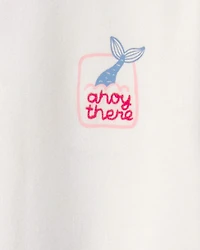 Toddler Girl Mermaid French Terry Pullover Sweatshirt - Ivory