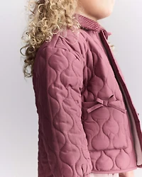 Toddler Girl Quilted Barn Jacket - Burgundy