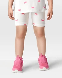 Toddler Girl Crab Print Bike Shorts