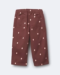 Toddler Girl Pleated Pants Polka Dots - Burgundy