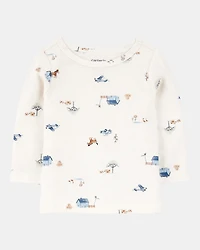 Baby 2-Piece Long-Sleeve Tee & Thermal Coverall Set