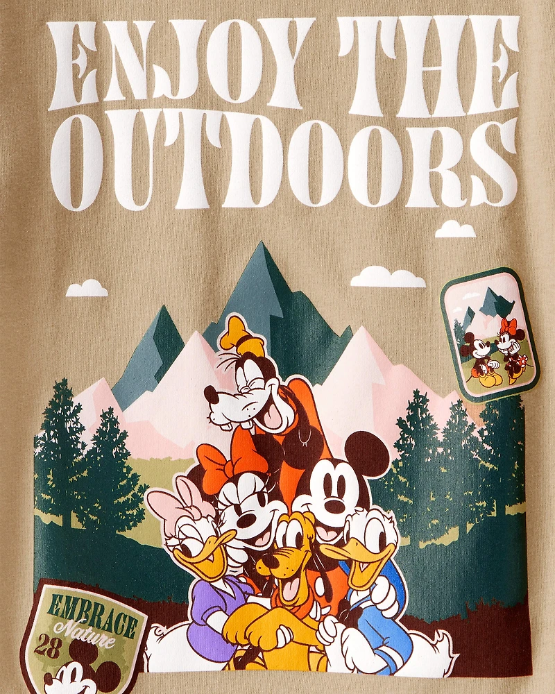 Toddler Boy "Enjoy The Outdoors" Mickey & Friends Short-Sleeve Graphic Tee - Brown