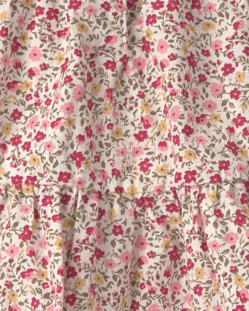 Baby Girl Organic Cotton Dobby Dress Floral