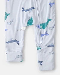 Baby Whale PurelySoft 2-Way Zip Snug Fit Sleeper - Blue