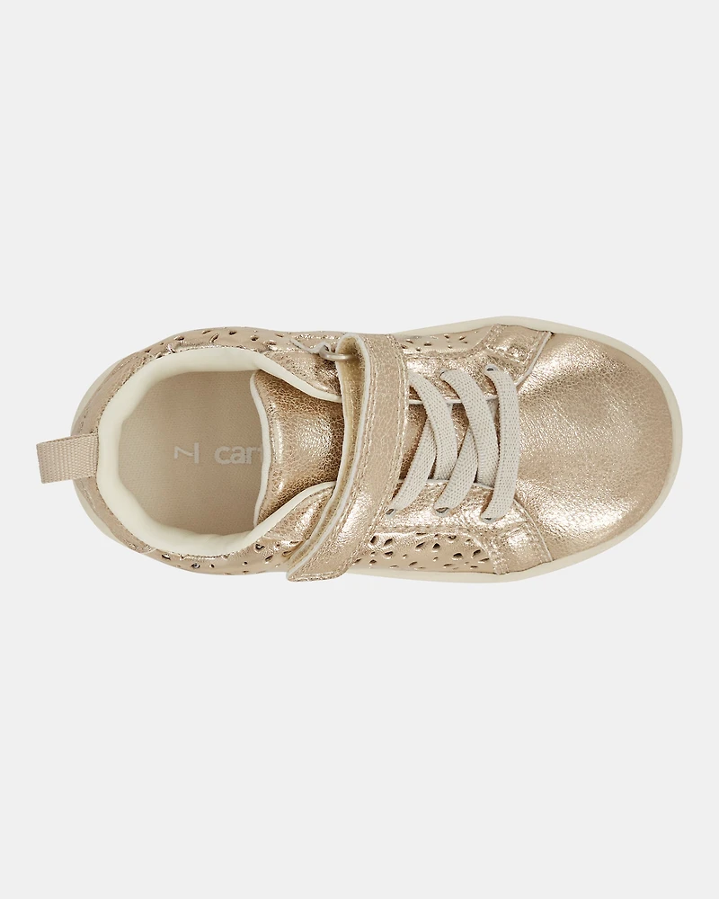 Toddler Girl High-Top Glitter Sneakers - Gold