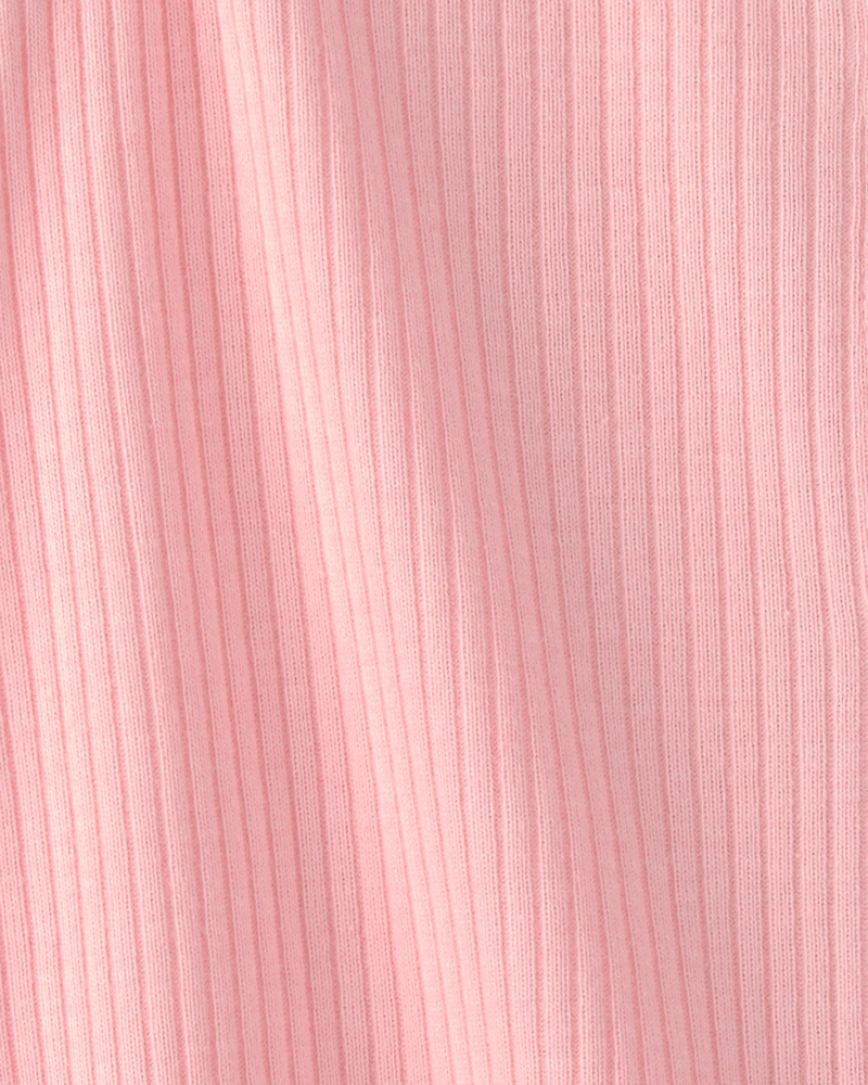 Baby Girl Little One' Rib Short-Sleeve Romper - Pink