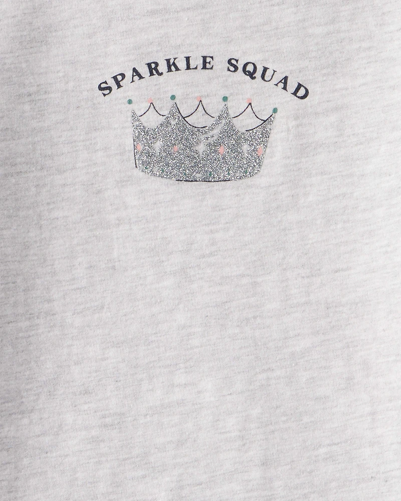 Toddler Girl Sparkle Squad Long-Sleeve Graphic Tee - Grey