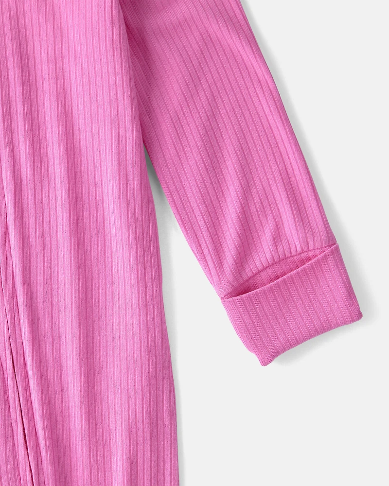 Baby Girl PurelySoft 2-Way Zip Sleeper - Pink