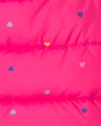 Girls Midweight Packable Puffer- Pink