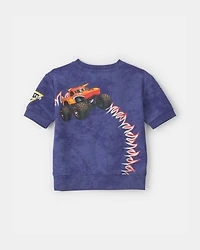 Toddler Boy 2-Piece Monster Truck French Terry Top & Short Set - Blue
