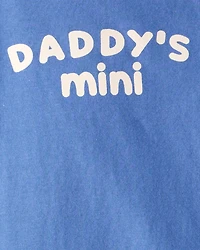 Baby Boy "Daddy's Mini" Cotton Long-Sleeve Graphic Bodysuit - Blue