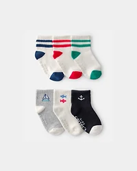 Toddler Boy 6-Pack Nautical Ankle Socks