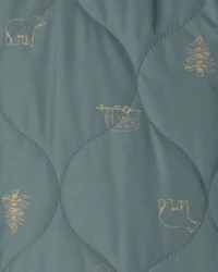 Boys Quilted Bomber Jacket - Green