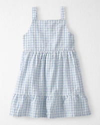 Toddler Girl Seersucker Dress Made with Organic Cotton