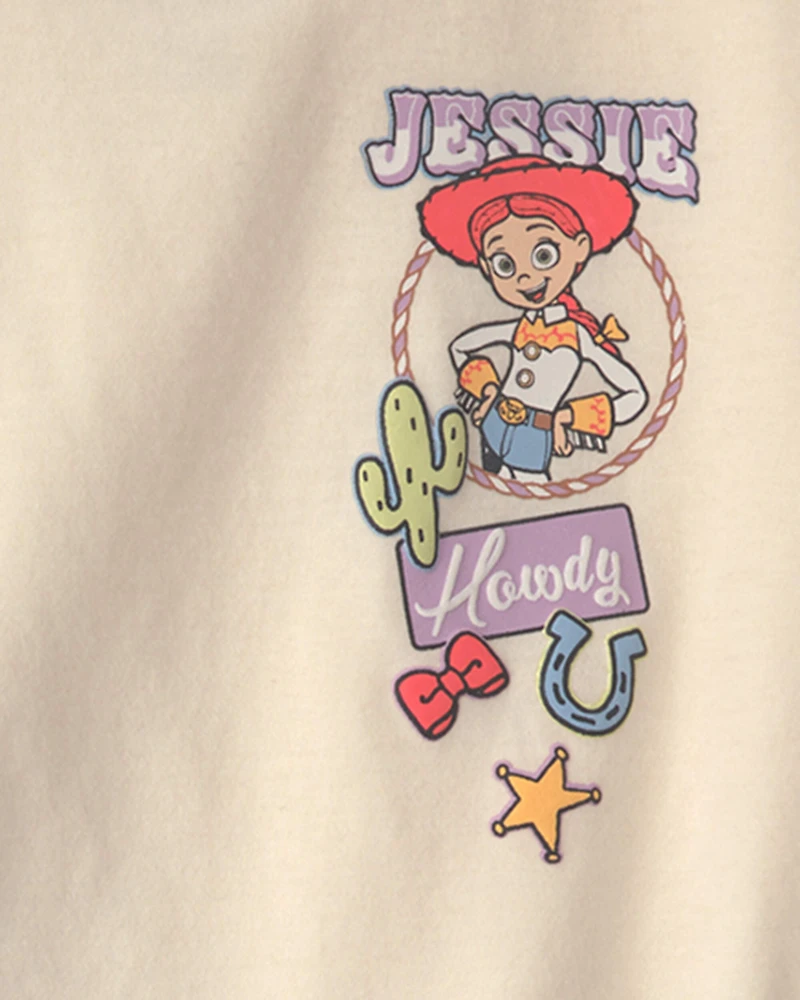 Toddler Girl 2-Piece Pixar© Toy Story French Terry Short-Sleeve Top & Short Set - Purple/Cream