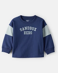 Baby Boy Monster Truck Long-Sleeve Graphic Tee - Navy