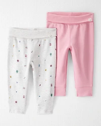 Baby Girl 2-Pack Organic Growth-With-Me Joggers