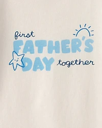 Baby 'Fathers Day' Graphic Bodysuit - Cream