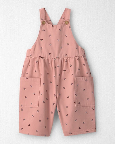 Baby Girl Organic Cotton Twill Wide-Leg Overalls