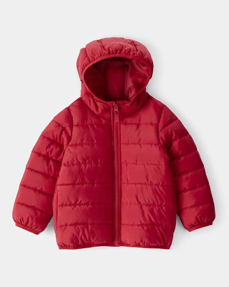 Toddler Hooded Puffer Jacket - Red