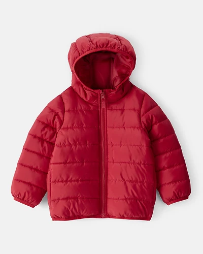 Toddler Hooded Puffer Jacket - Red