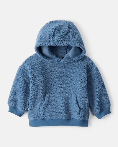 Baby Boy Sherpa Long-Sleeve Hoodie - Blue