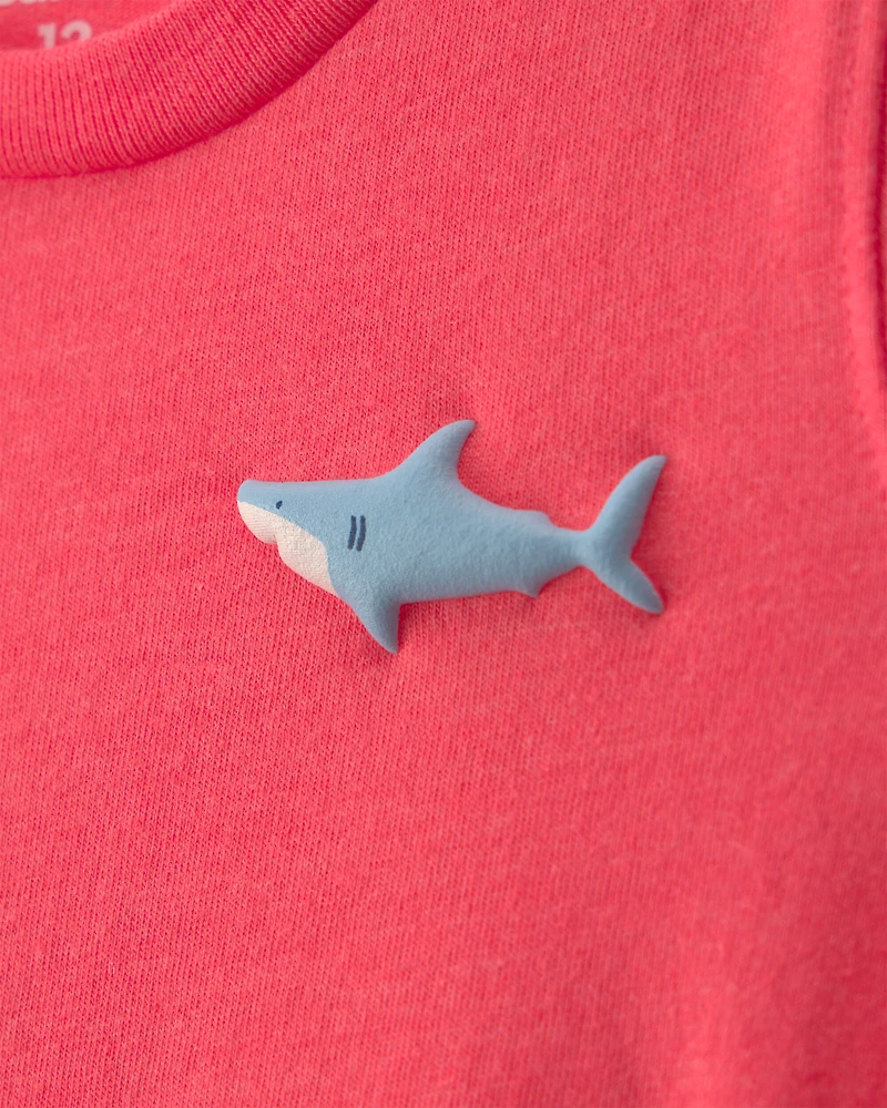 Baby Boy Shark Graphic Tee - Orange