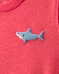 Baby Boy Shark Graphic Tee - Orange