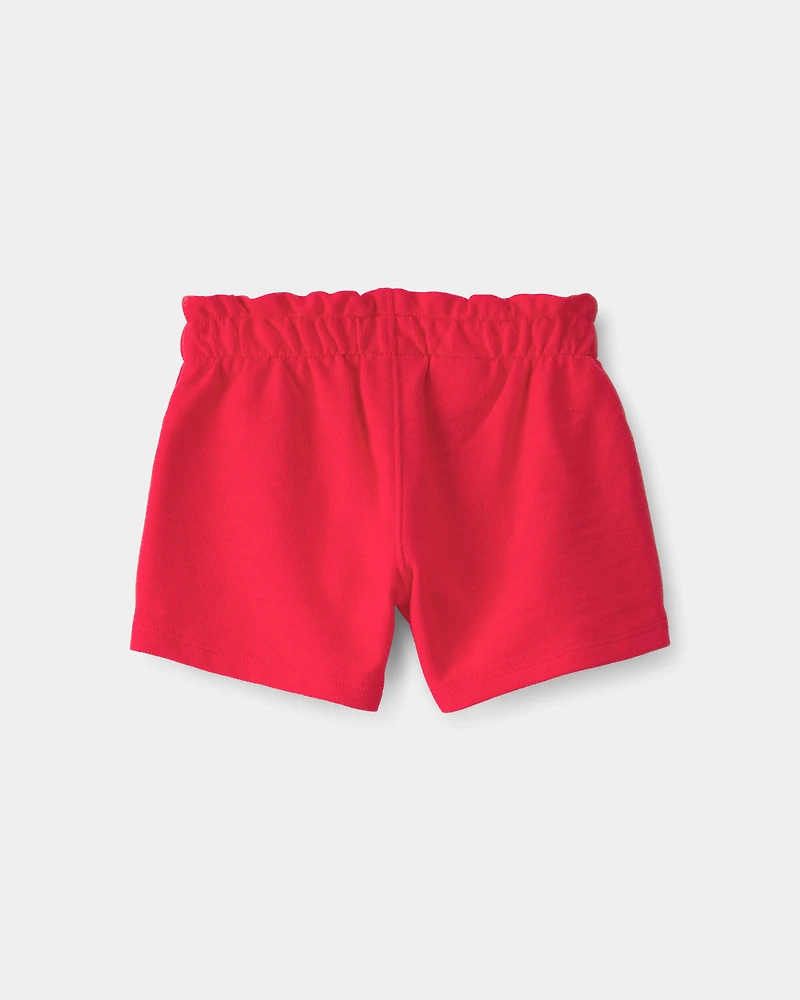 Baby Girl French Terry Shorts - Red
