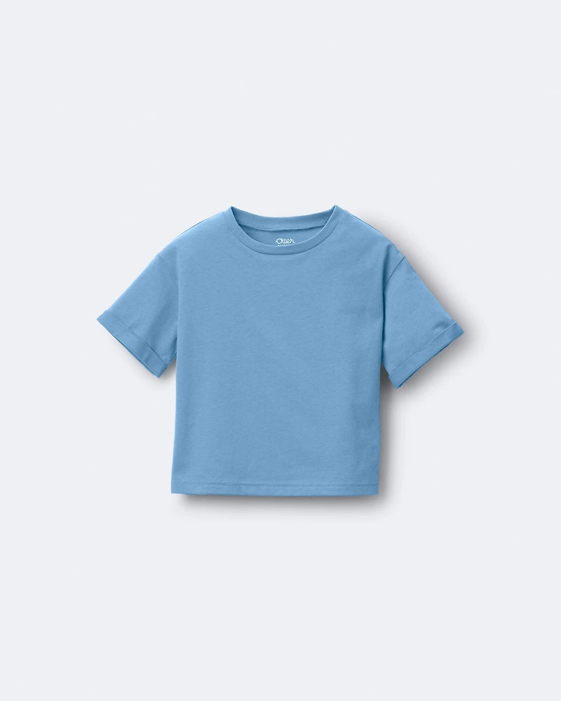 Toddler Rolled Cuff Tee - Teal